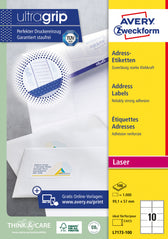 Etiket Avery L7173 99.1x57mm wit 1000stuks
