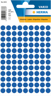 Etiket HERMA 1833 rond 8mm donkerblauw 540stuks - afbeelding 8
