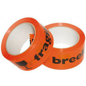 Waarschuwingstape IEZZY breekbaar 50mmx66m or/zw