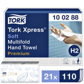 Handdoek Tork H2 Premium 2laags 212x340mm 100288