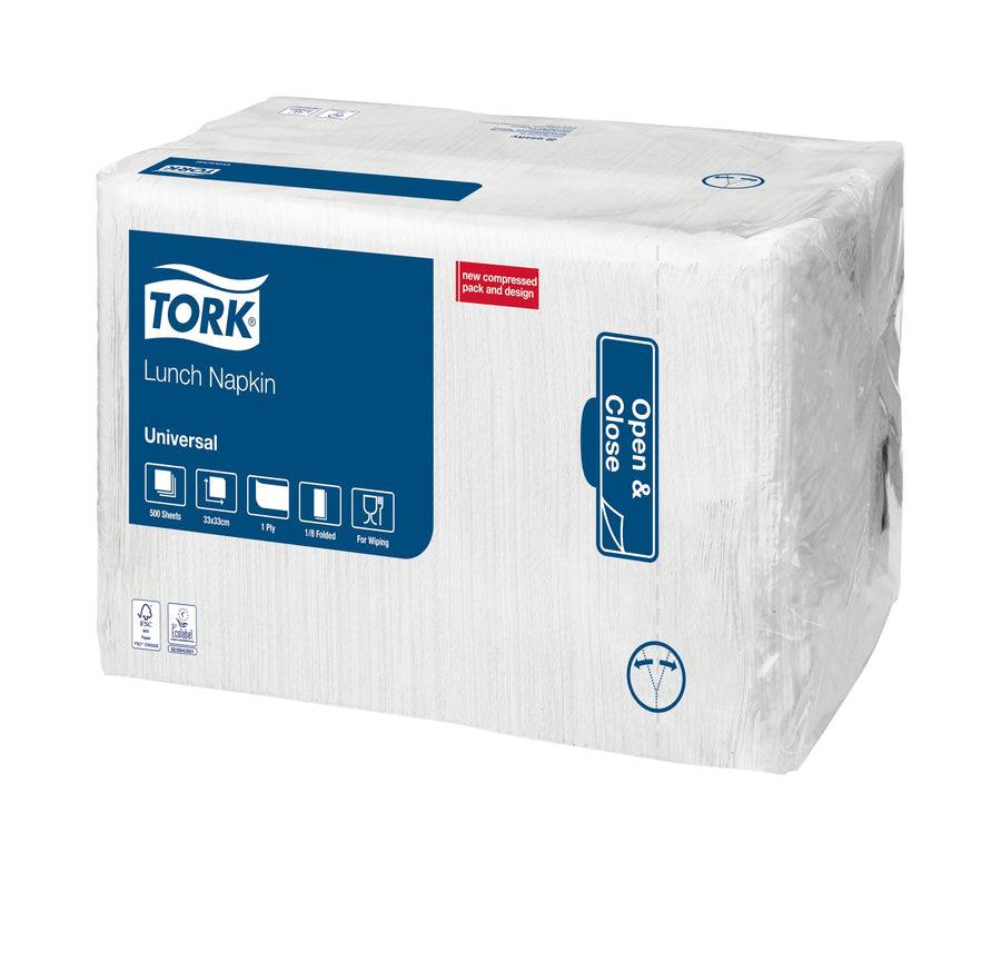 Lunchservet Tork Universal achtstevouw wit