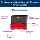 Reinigingsdoekdispenser Tork W4 gevouwen rood - afbeelding 3