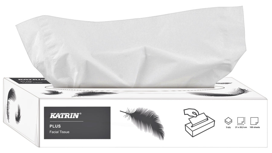 Facial tissues Katrin Plus 2laags 100 vel wit