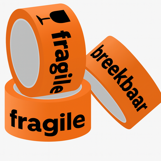 Ruban adhésif d'avertissement Fragile – Orange 50 mm x 66 m