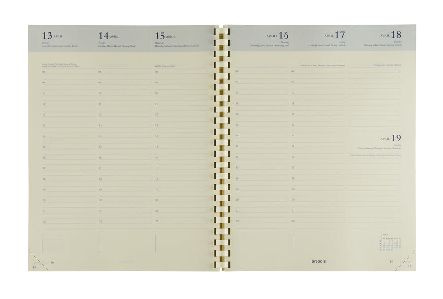 Agendavulling 2026 Brepols Concorde 7d/2p crème
