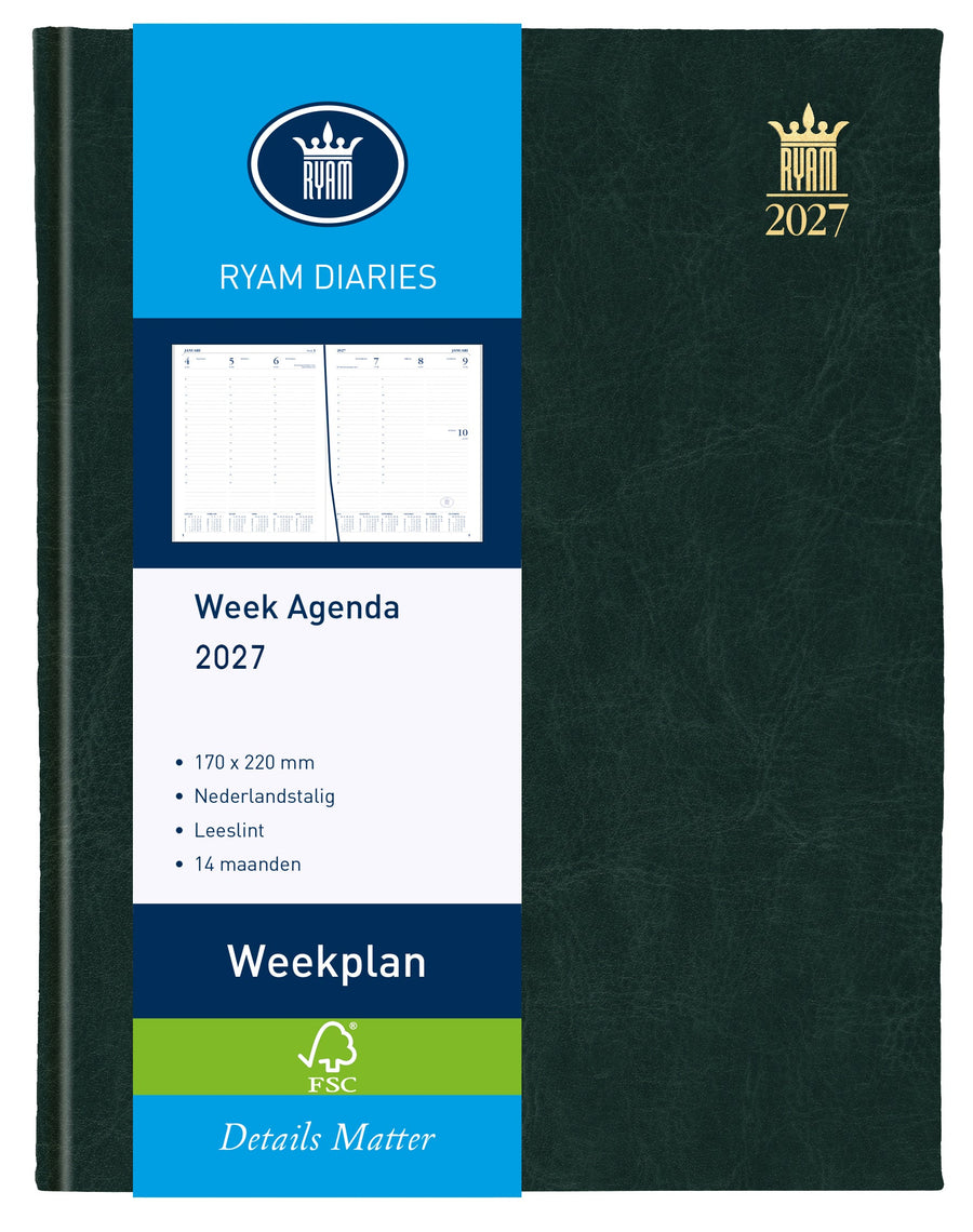 Agenda 2026 Ryam Weekplan Mundior 7d/2p zwart