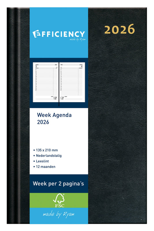Agenda 2026 Ryam Efficiency Baladek 7d/2p zwart