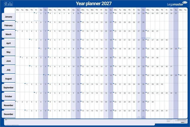 Jaarplanner 2026 Legamaster 90x60 horizon gelam
