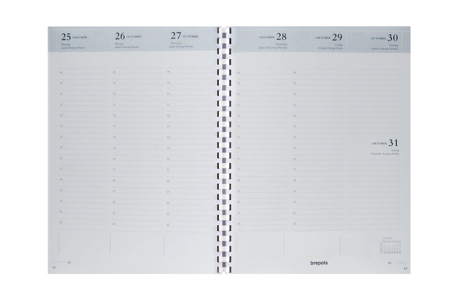 Agendavulling 2026 Brepols Timing 7d/2p spiraal wt