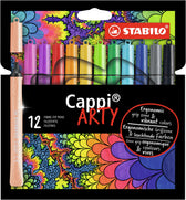 Viltstift STABILO Cappi 168/12 Arty M 12st assorti