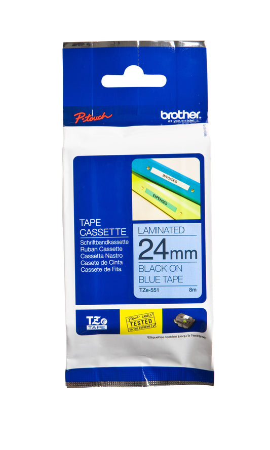 Labeltape Brother Ptouch TZe551 24mm blauw
