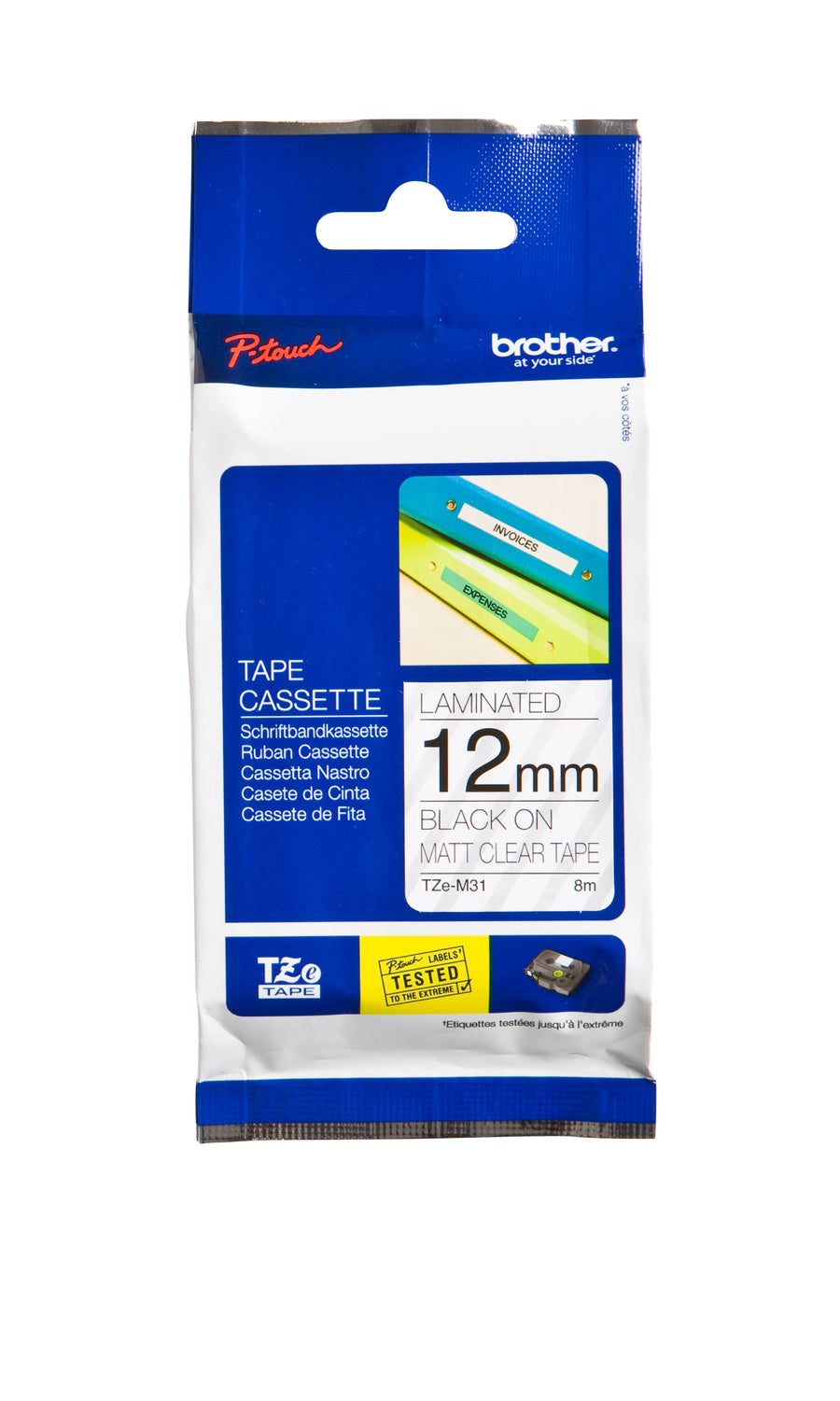 Labeltape Brother Ptouch TZeM31 12mm transparant