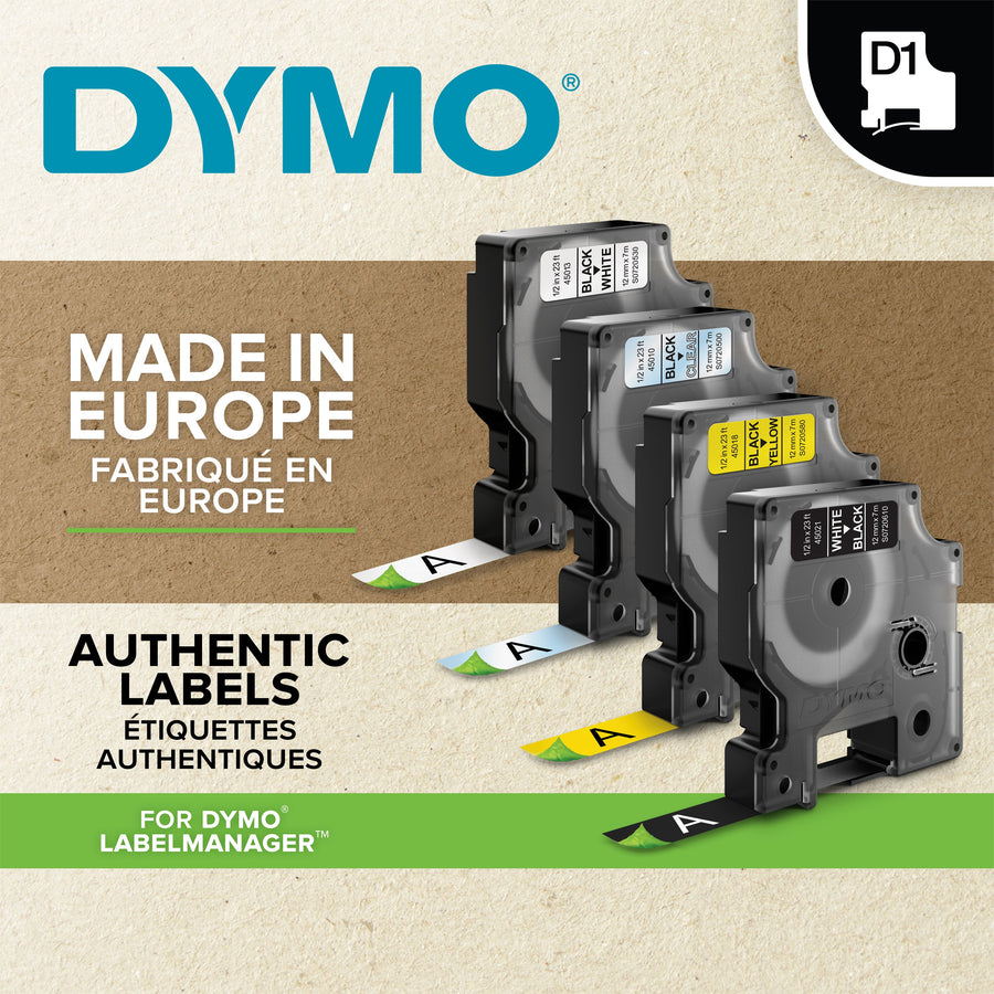 Labeltape Dymo LabelManager D1 polyester 9mm trns