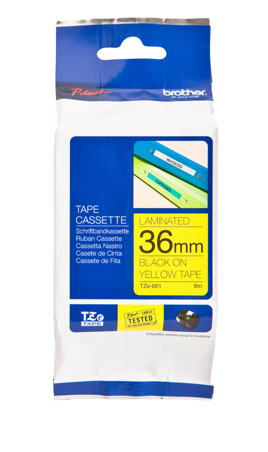 Labeltape Brother Ptouch TZe661 36mm geel