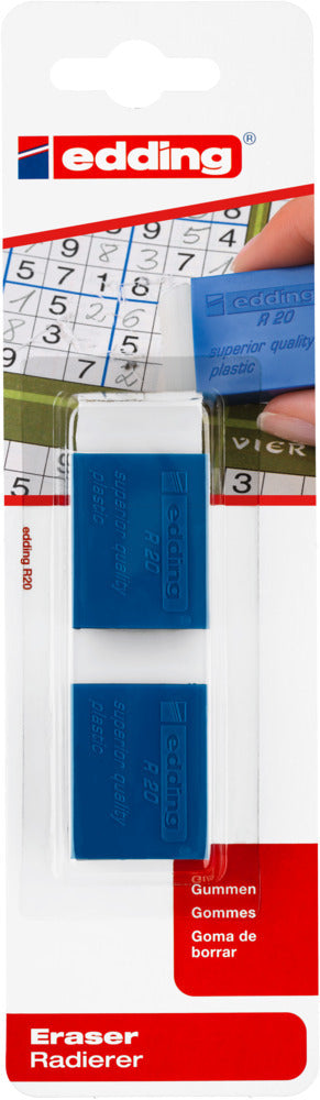 Gum edding R20 met kunststof blauwen houder 2st