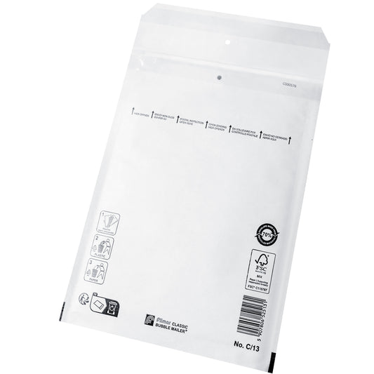 C13 Enveloppes bulle Blanches, 150 x 220 mm Par boîte (100 pièces)