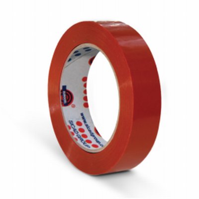 Zelfklevende strapping tape 50µ oranje 12mm x 66m lijm: Hotmelt