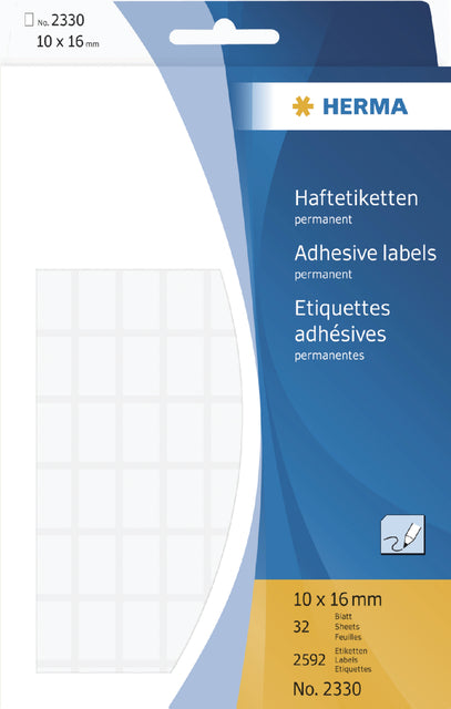 Etiket HERMA 2330 10x16mm wit 2592stuks