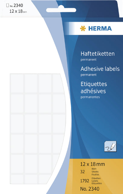 Etiket HERMA 2340 12x18mm wit 1792stuks