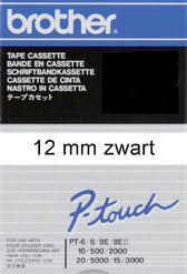 Labeltape Brother Ptouch TC201 12mm wit