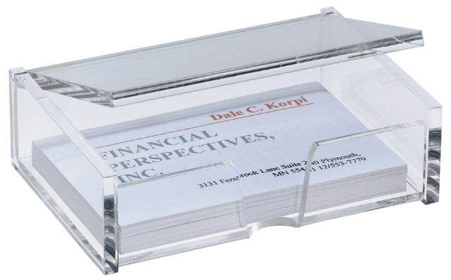 Visitekaartbak Sigel 80krt 90x58mm glashelder
