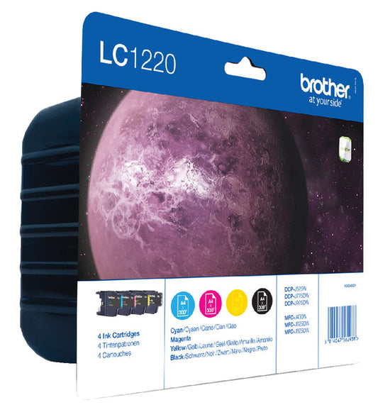 Inktcartridge Brother LC-1220VALBP zwart +3kleuren