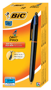 Balpen Bic 4kleuren pro met ring M zwart - afbeelding 2