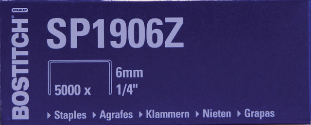 Nieten Bostitch SP1906Z STL 6mm rechte rug 5000st