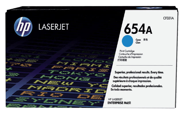 Tonercartridge HP CF331A 654A blauw