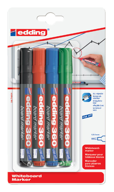 Whiteboardmarker edding 360 rond 1.5-3mm ass