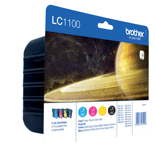 Inktcartridge Brother LC-1100VALBP zwart +3kleuren