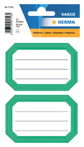 Etiket HERMA 5716 82x55mm schrift groene rand 12st