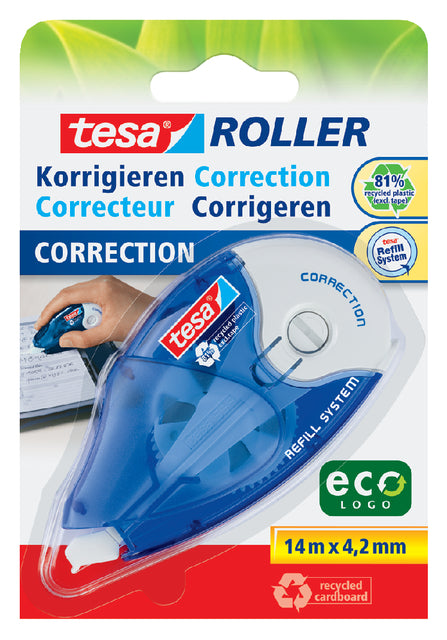 Correctietape tesa eco 4.2mm navulbaar blister