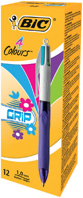 Balpen Bic 4kleuren grip fashion M paars - afbeelding 2