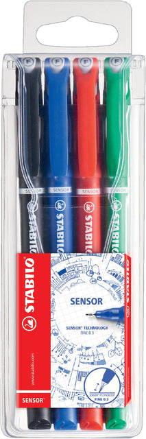 Fineliner STABILO Sensor 189/4 F ass 4st
