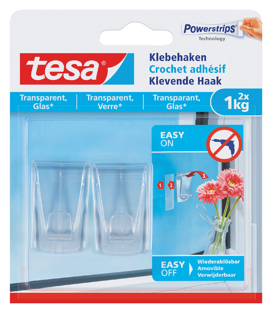 Klevende haak tesa 1kg transparant