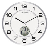 Wandklok Unilux Tempus dia 30.5cm lichtgrijs/wit