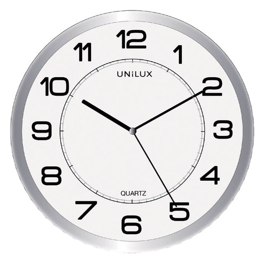 Wandklok Unilux Magnet dia 30.5cm lichtgrijs/wit