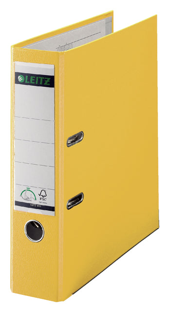 Ordner Leitz 1010 180° 80mm PP A4 geel