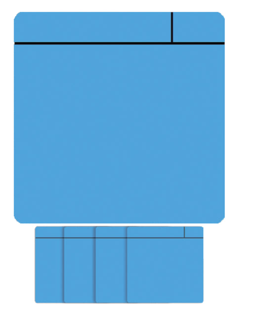 Magneet scrum 75x75mm lichtblauw 5 stuks