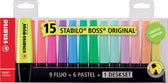 Markeerstift STABILO BOSS bureauset 70/15 15st ass