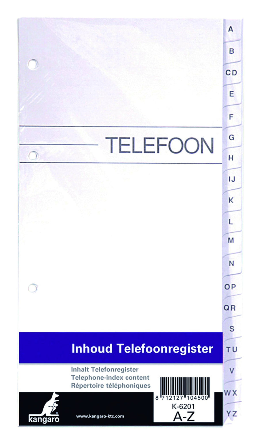 Telefoonalbum Kangaro navulling A-Z 200x100mm 4r