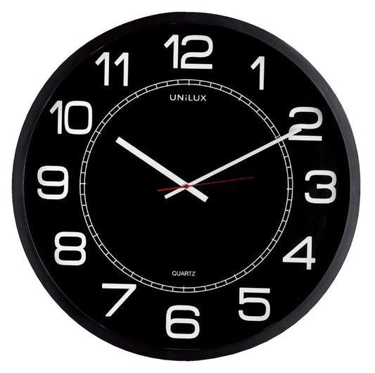 Wandklok Unilux Mega dia 57.5cm zwart