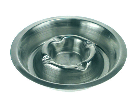 Asbak metaal verchroomd 170mm rvs stapelbaar