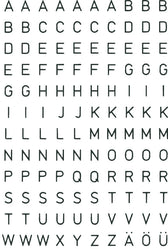 Etiket HERMA 4154 5mm letter A-Z zwart op transp