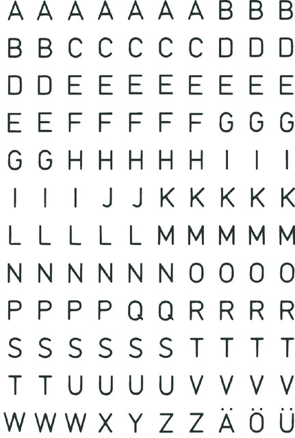 Etiket HERMA 4154 5mm letter A-Z zwart op transp