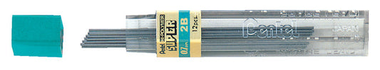 Potloodstift Pentel 2B 0.7mm 12st zwart