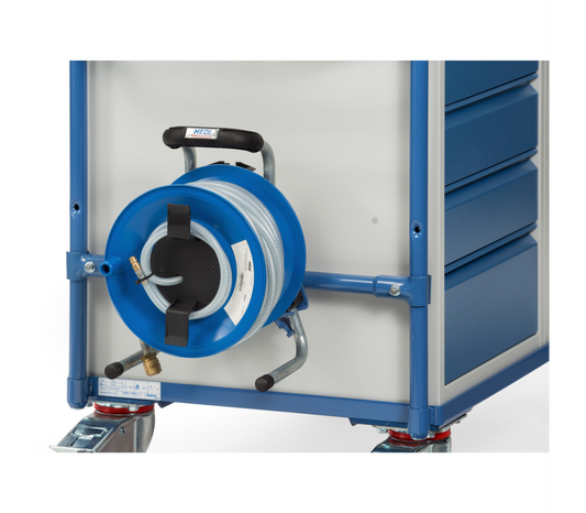 Luchtdruk slanghaspel - toebehoren - - Incl. aanbouwset voor tafelwagens 1250 x 800 mm