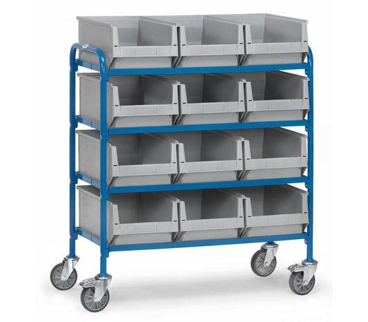 Bijzetwagen 32941 - met 12 bakken - Laadvlak 940 x 470 mm