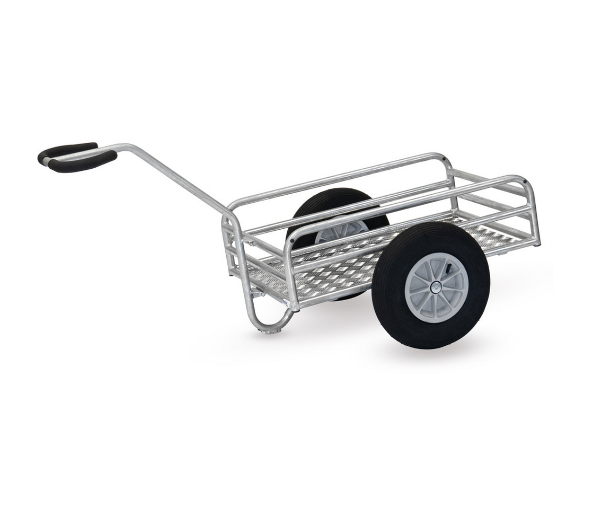 Outdoor handtrekwagen 6104L - lucht wielen - met aluminium kwintetplaat platform 845 x 545 mm